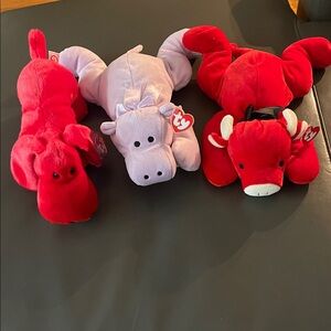 Vintage ty Beanie Buddies Trio: 1998 Rover, 1996 Tubby AND 1997 Red